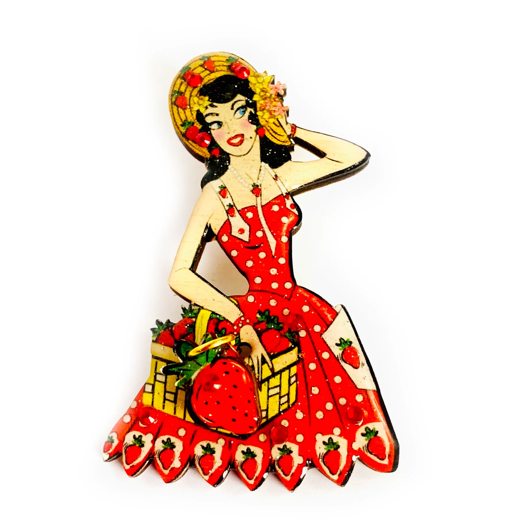 Strawberry Betty Brooch by Rosie Rose Parker