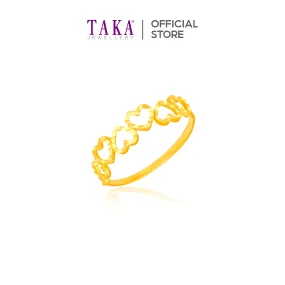 TAKA Jewellery 916 Gold Ring Hearts