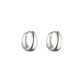 Tapered Huggie Hoops in Silver