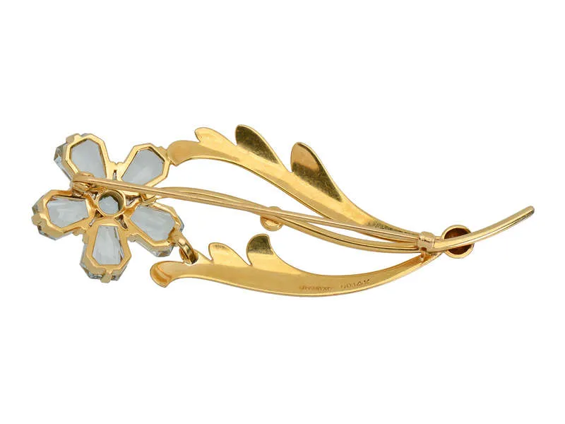 Tiffany & Co. Aquamarine Retro Flower Brooch