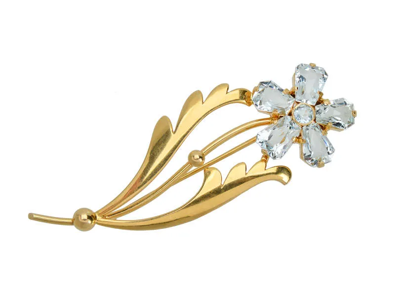 Tiffany & Co. Aquamarine Retro Flower Brooch