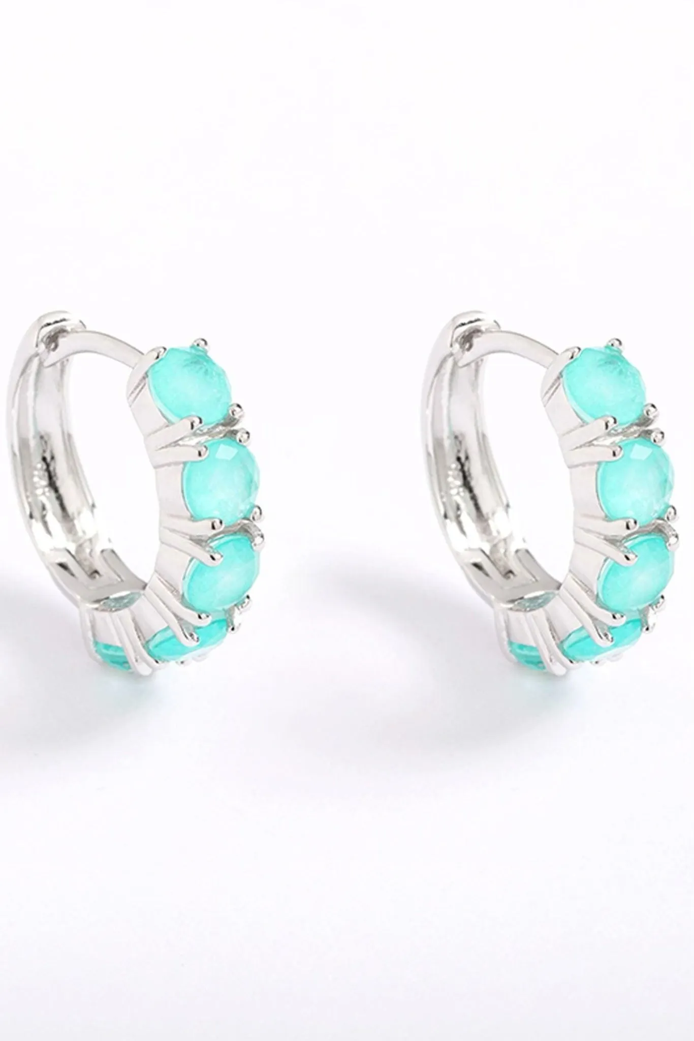 Turquoise Hoop Silver Earrings