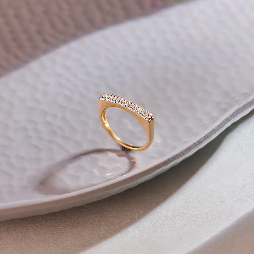 Two-Layered Stackable Diamond Ring