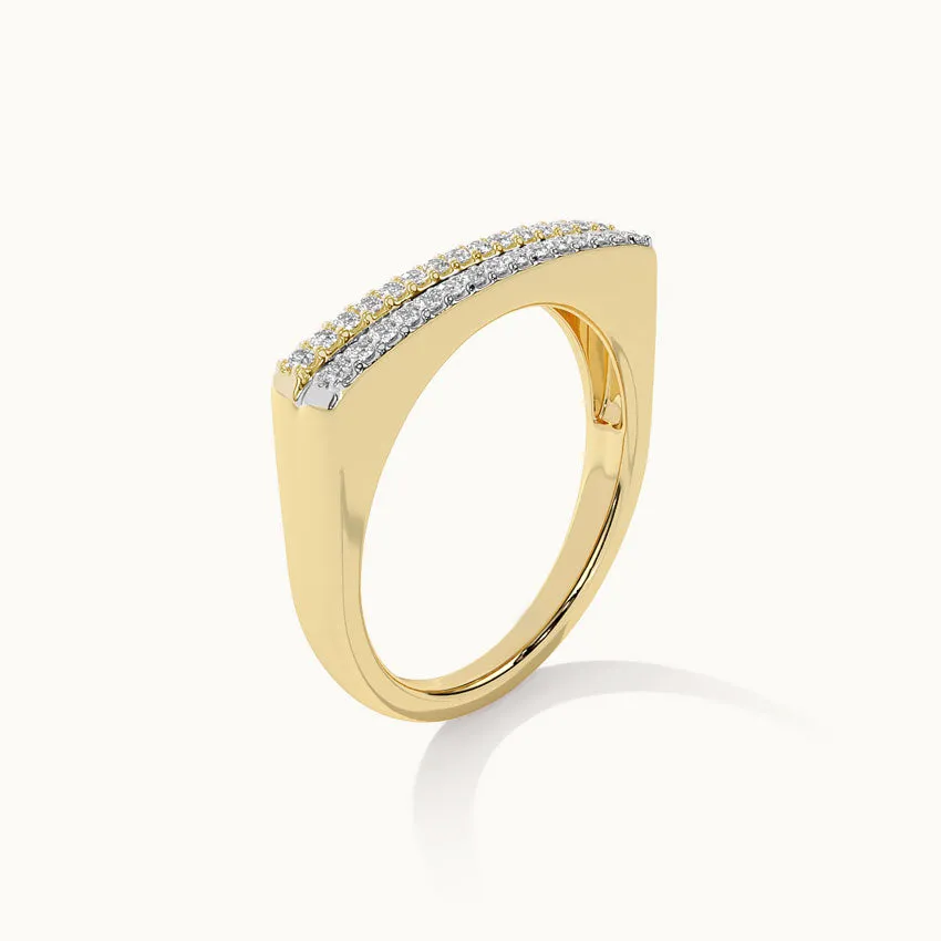 Two-Layered Stackable Diamond Ring