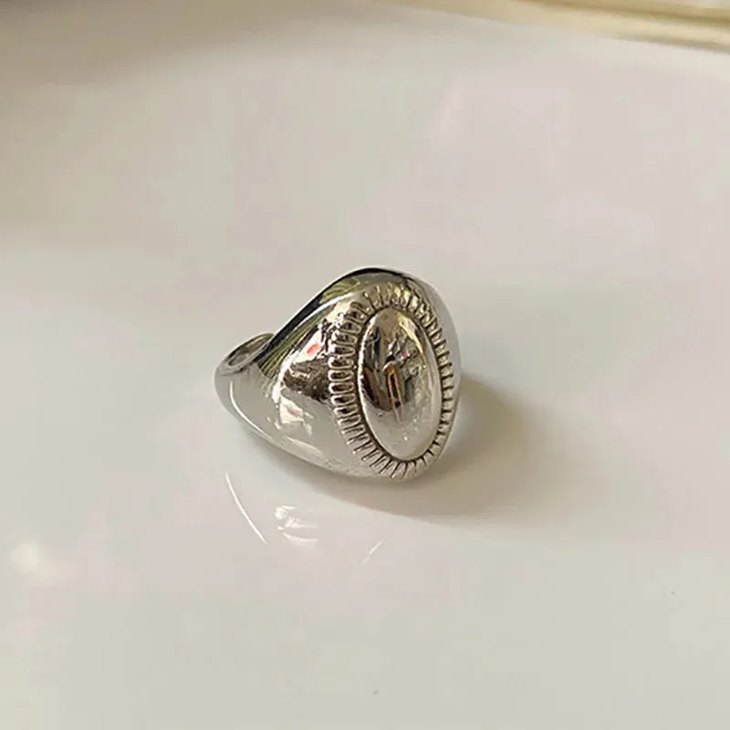 VAIGE Elegant Silver and Gold Oval .925 Sterling Ring