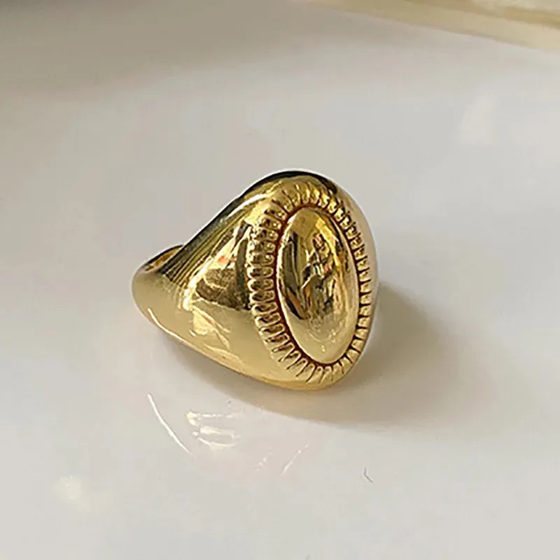 VAIGE Elegant Silver and Gold Oval .925 Sterling Ring