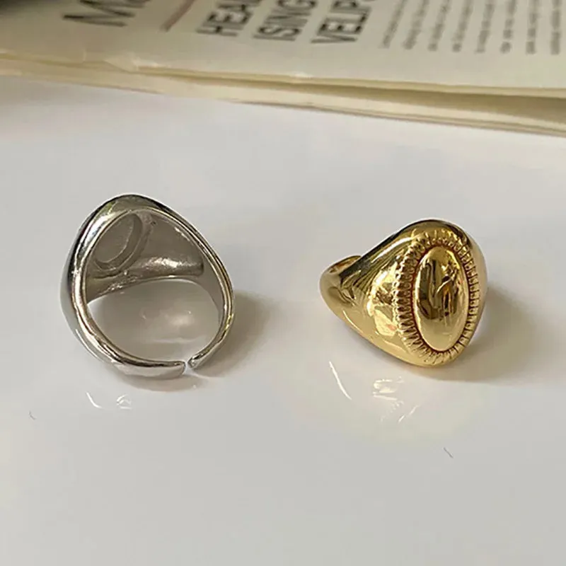 VAIGE Elegant Silver and Gold Oval .925 Sterling Ring