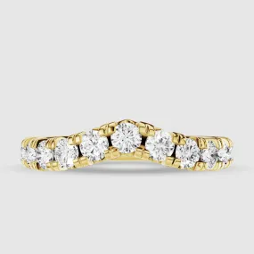 Wave - French Split Prong Lab Grown Diamond Half Eternity Band-Round