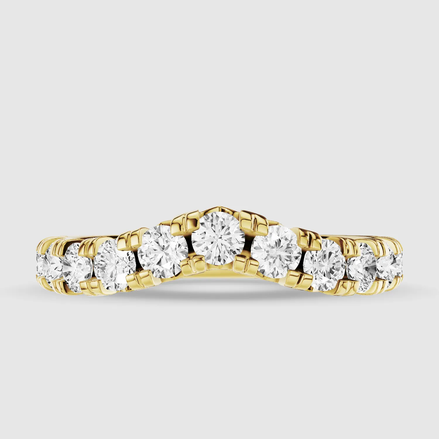 Wave - French Split Prong Lab Grown Diamond Half Eternity Band-Round