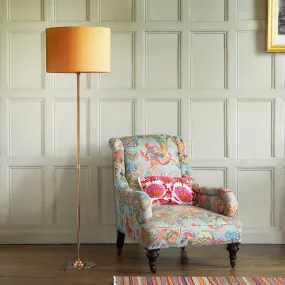 Wrappling standing lamp in antique brass